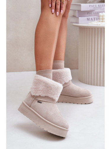 Platform Snow Boots with Fur Big Star Light Beige