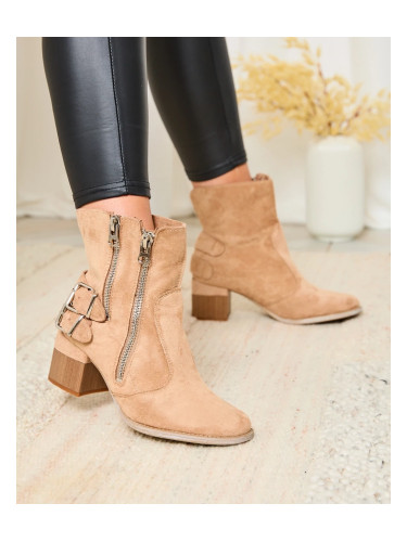 Resti Light brown embellished Zerta heeled boots