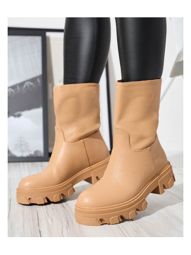 Resti Women's slip-on ankle boots with camel Mekira insulation - Footwear