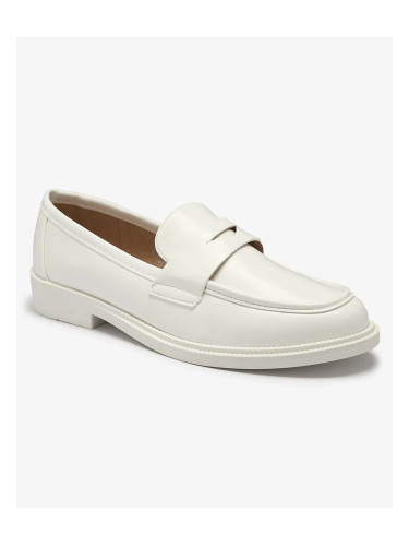 Resti White women's moccasins made of eco leather Zibom- Footwear
