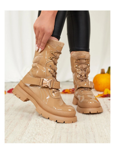 Resti Women's lacquered boots in light brown Setogy
