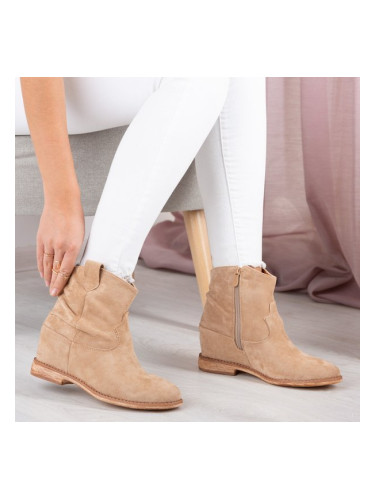 Resti Cowboy boots on heels in beige Brunoki - Footwear