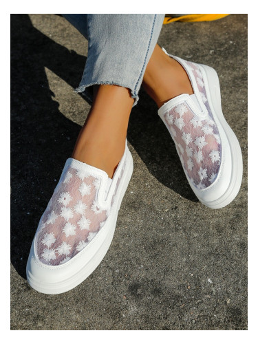 Resti Women's mesh moccasins with flowers Emzos