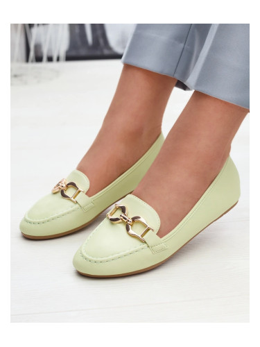 Resti Green eco-leather women's moccasins with embellishment Wiwet-Footwear