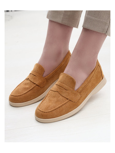 Resti Women's eco-suede moccasins in camel color Daffer- Footwear