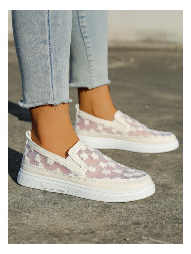 Resti Women's moccasins made of mesh with flowers Emzos