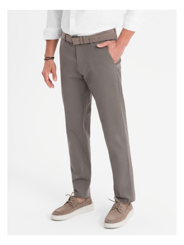 Ombre Men's REGULAR FIT chino pants with fine texture - gray