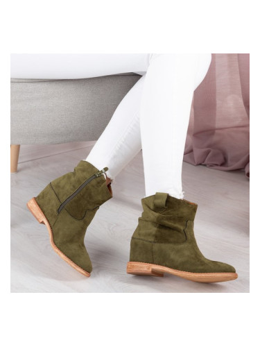 Resti Green cowboy boots on a covered Astrit wedge - Footwear