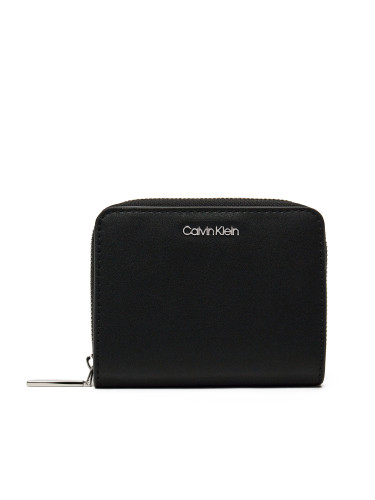 Портфейл Calvin Klein Ck Must Md Zip Around W/Flap LV04F1029G Черен