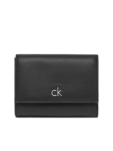 Портфейл Calvin Klein Ck Re-Lock Medium Trifold LV04F1035G Черен