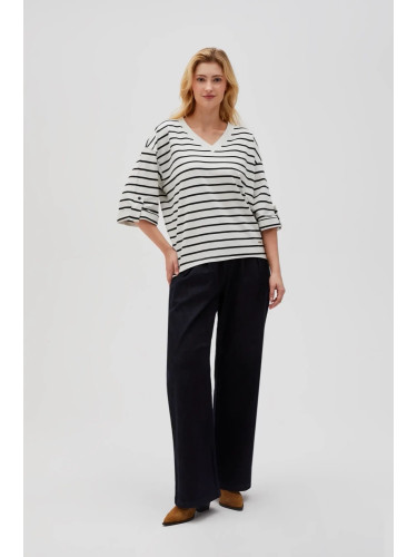 Marisse Women's Sweatshirt L-Bl-4603 Off White_Black