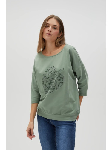 Marisse Women's Sweatshirt L-Bl-4600 Olive