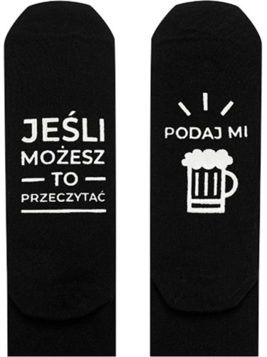 SOXO Мъжки Чорапи С Логото Дай Ми Бира Черни