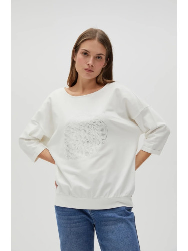 Marisse Women's Sweatshirt L-Bl-4600 Off White