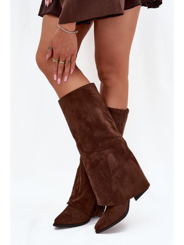 Boto Обувки за жени с токчета и ресни кафяви Залия