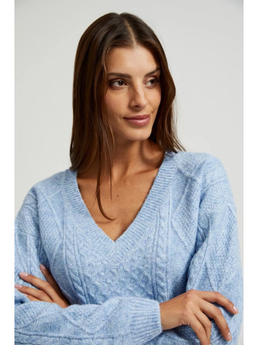 Marisse Women's Sweater Z-Sw-4524 L.Blue Mel