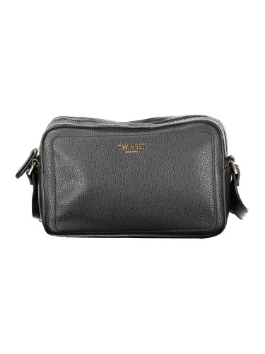 Черна кожена чанта през рамо