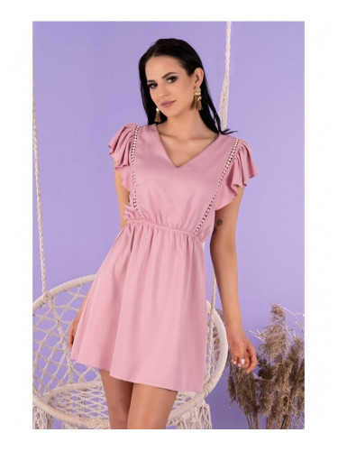 Лятна мини рокля в розов цвят Lauream