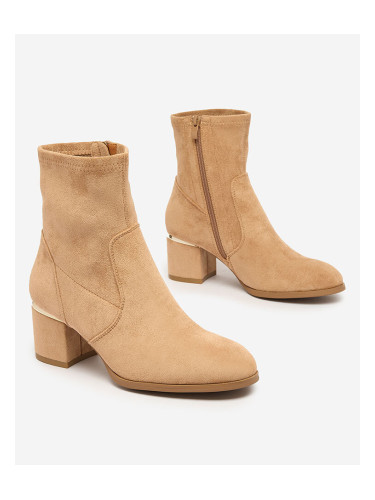 Resti Light brown women's low stiletto boots Rejerra