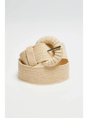 Marisse Beige Belt With Buckle