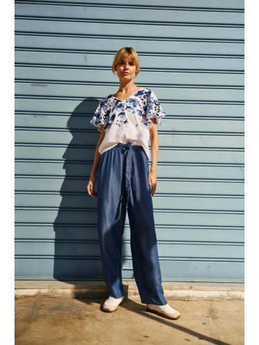 Marisse Blue Lyocell Pants