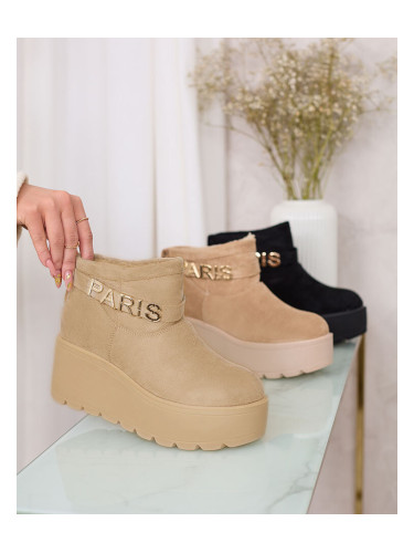 Resti Beige women's shoes a'la snow boots with ornament Parisela