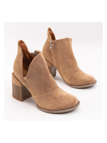 Resti Light brown women's boots with cutouts Plinara - Footwear