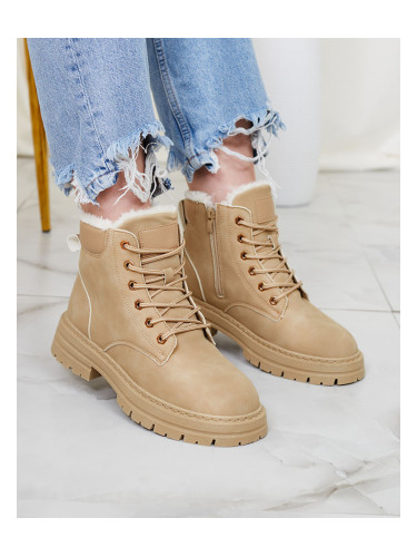 Resti Beige women's insulated trapper boots Radoras