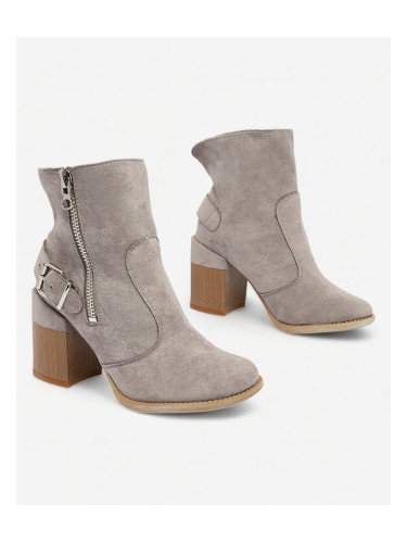 Resti Grey eco-suede women's high stiletto boots Acimra