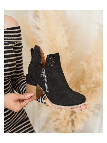 Resti Black openwork stiletto boots Veviret