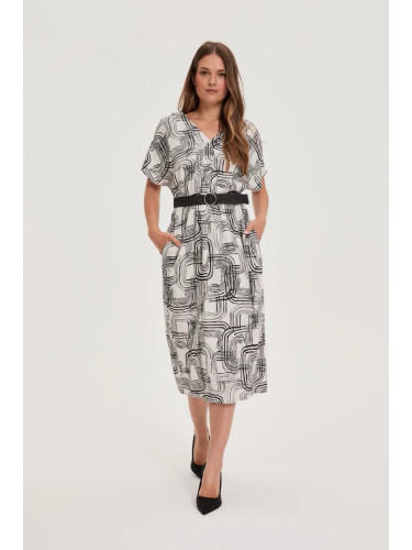Marisse Viscose And Linen White Dress