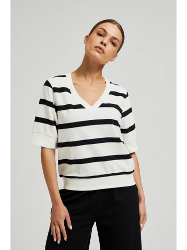 Marisse Women's Sweatshirt Z-Bl-4510 Black_Off White