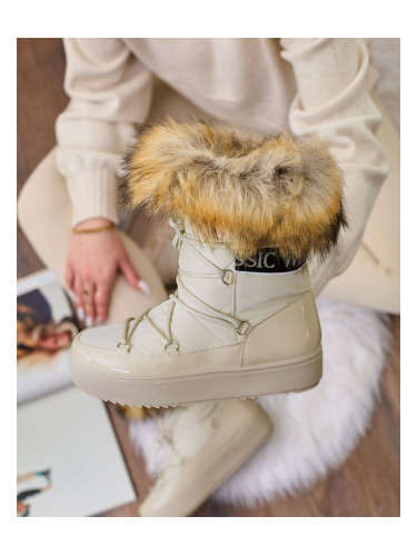 Resti Beige slip-on boots a'la snow boots for women Gomllo
