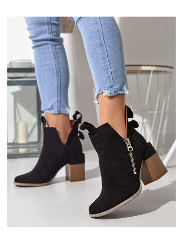 Resti Black women's boots on a square post Darera - Footwear