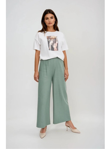 Marisse Olive Creased Trousers