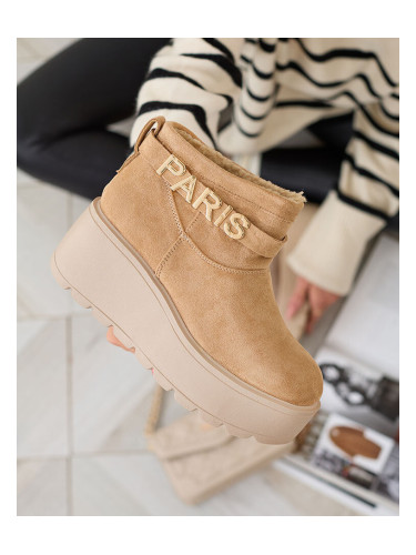 Resti Light brown women's shoes a'la snow boots with ornament Parisela