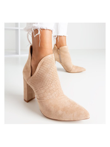 Resti Light brown women's ankle boots on a higher post with a Fimoli cut - Footwear