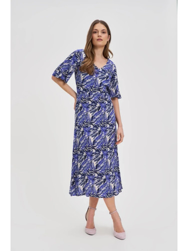 Marisse Navy Blue Viscose Midi Dress