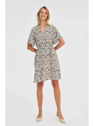 Marisse Patterned Olive Dress
