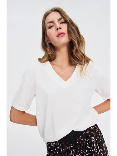 Marisse White V-Neck T-Shirt