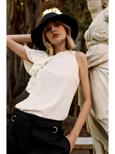 Marisse Women's Shirt L-Ko-4632 Off White