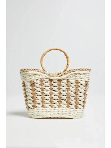 Marisse White Basket Bag
