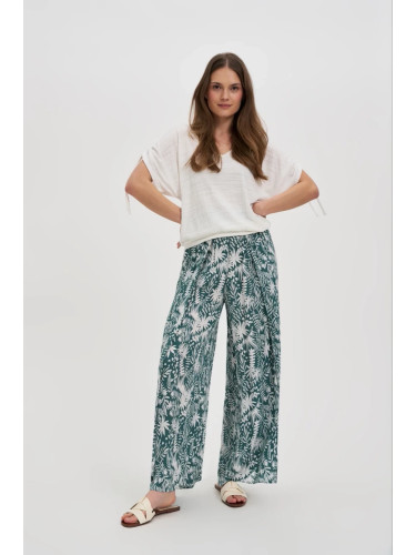 Marisse Patterned Green Viscose Trousers