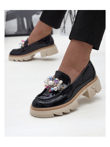 Resti Lacquered black moccasins for women Geloppa - Footwear