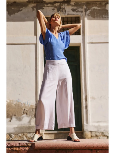 Marisse White Linen Culottes