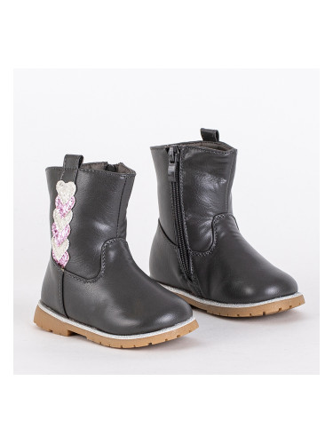 Resti Gray girls boots with a decorative upper Nokimi - Footwear