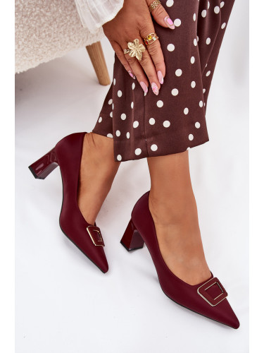 Boto Чехли На Ток С Декоративна Копча Бордо Серива