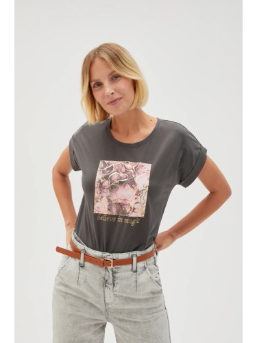 Marisse Women's T-Shirt L-Ts-4630 Grey