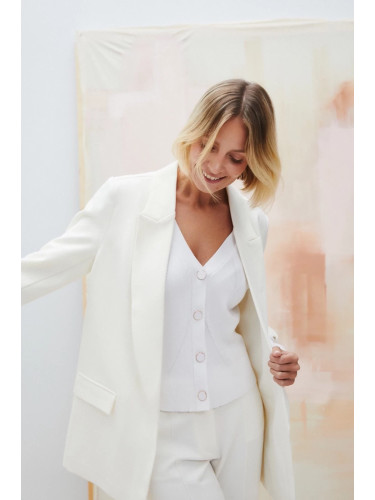 Marisse Women's Jacket L-Mr-4601 Off White