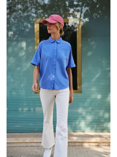 Marisse Women's Shirt L-Ko-4643 L.Blue Mel